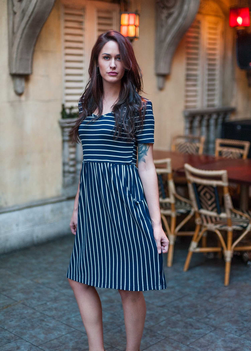 plume and thread-dresses and tunics-natural-isabel navy striped dress-lifestyle