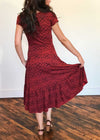 plume and thread-dresses and tunics-true red-anabel wrap dress-back
