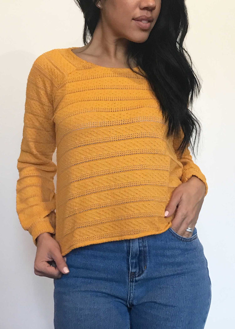 plume and thread-tops-honeygold-bobbi sweater-front